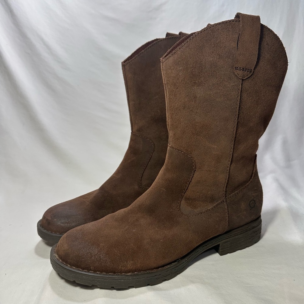 Women’s Born Brown Distressed Suede Lined Boots - Sz 9.5